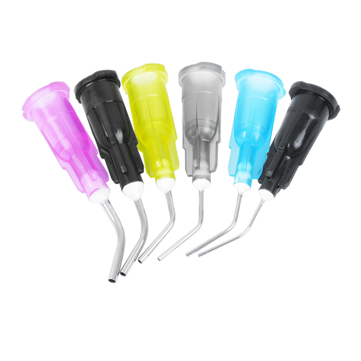 JOLANT 100pcs Dental Irrigator Bent Needle Tips Pre Bent Dispensing Tip Flow Dispensing Needle Tip Disposable Material Delivery