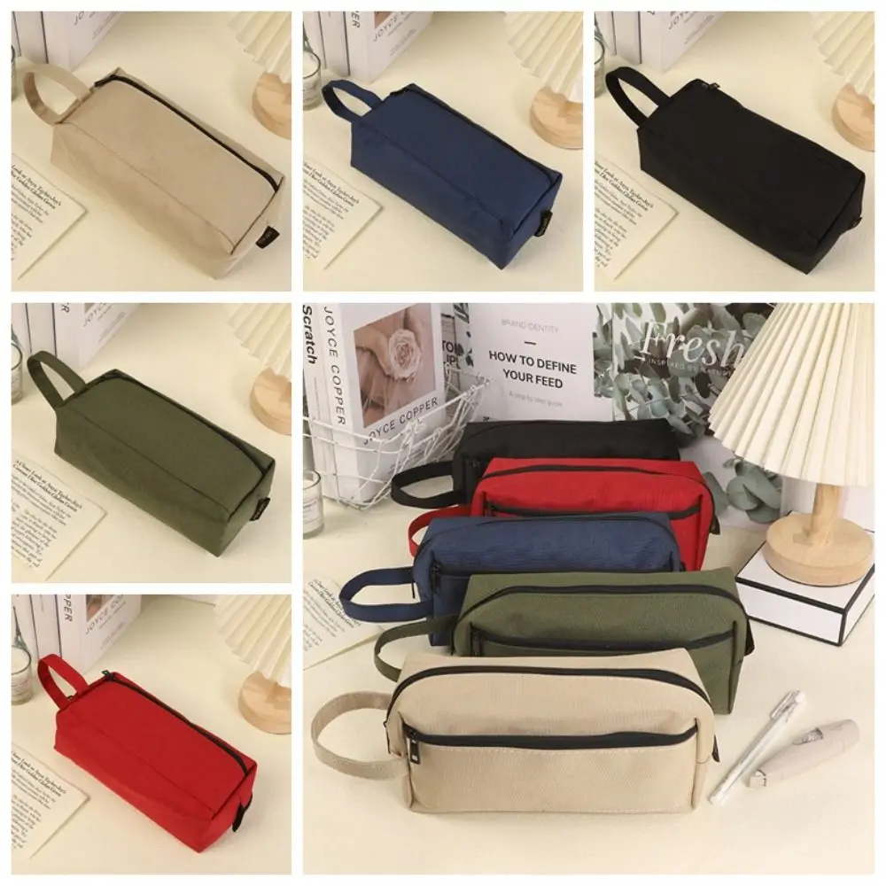 Portable Desktop Organizer Stationery Bag Large Capacity Pencil Holder Pencil Bag Storage Bag Cosmetic Pouch Student