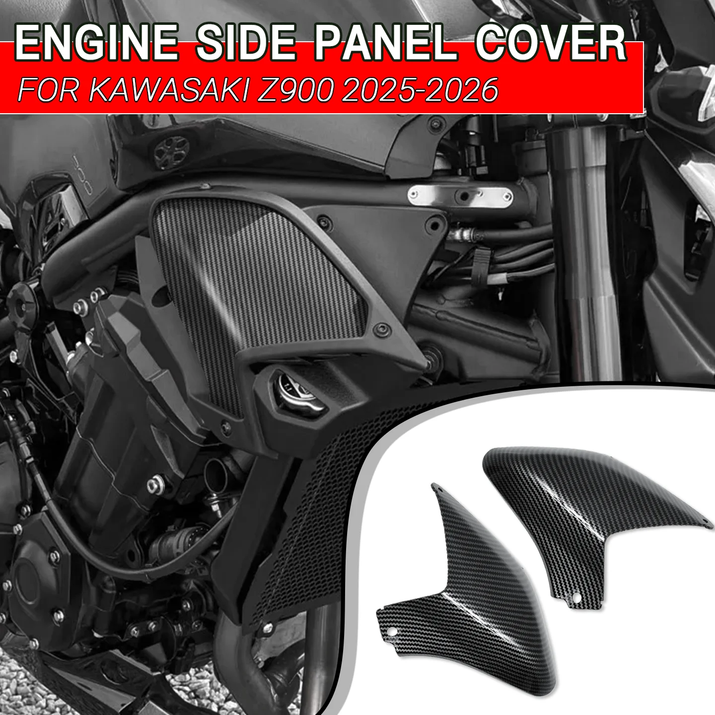 

Для мотоциклов Kawasaki Z900 Z900SE: боковая накладка на радиатор, спойлер, аэродинамический обтекатель, боковое крыло, боковая накладка Z900, 2025 2026