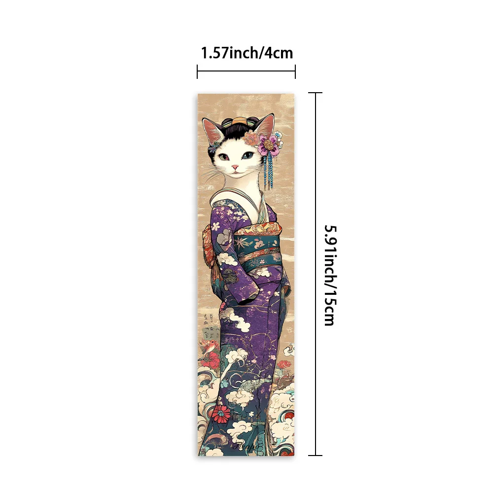 32pcs, Kimono Cat themed bookmarks, a loving gift for bookworms, friends, and teachers, DIY decorative page markers