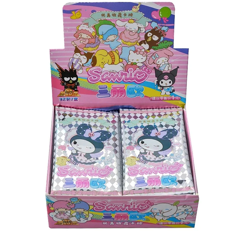 

160 шт. карты/коробка аниме Sanrio Kuromi Hello Kitty мультфильм My Melody Cinnamoroll Коллекционная игровая карточная игрушка для детей подарок