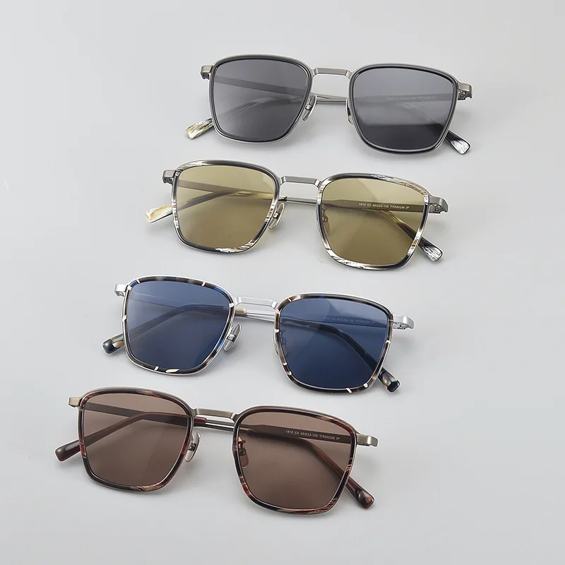 

Colorful Big Size Luxury Titanium Sunglasses Men Women Exquisite Sunglasses outdoor UV400 Protection Riding Driving Sunglasses