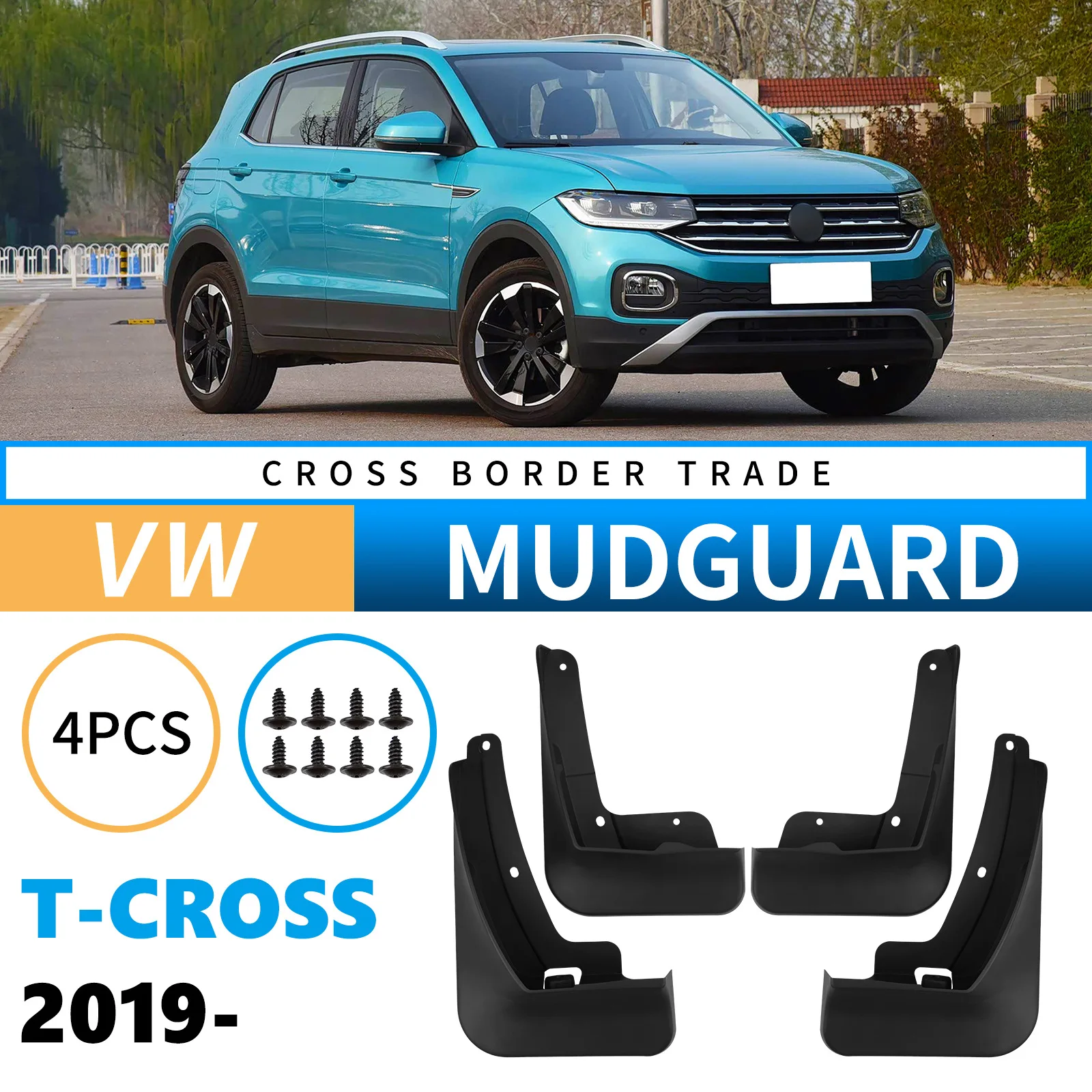 Car Auto Mud Flaps for Volkswagen T-Cross 2019-2025 Splash Guards Fender Mudguard Precise Matching