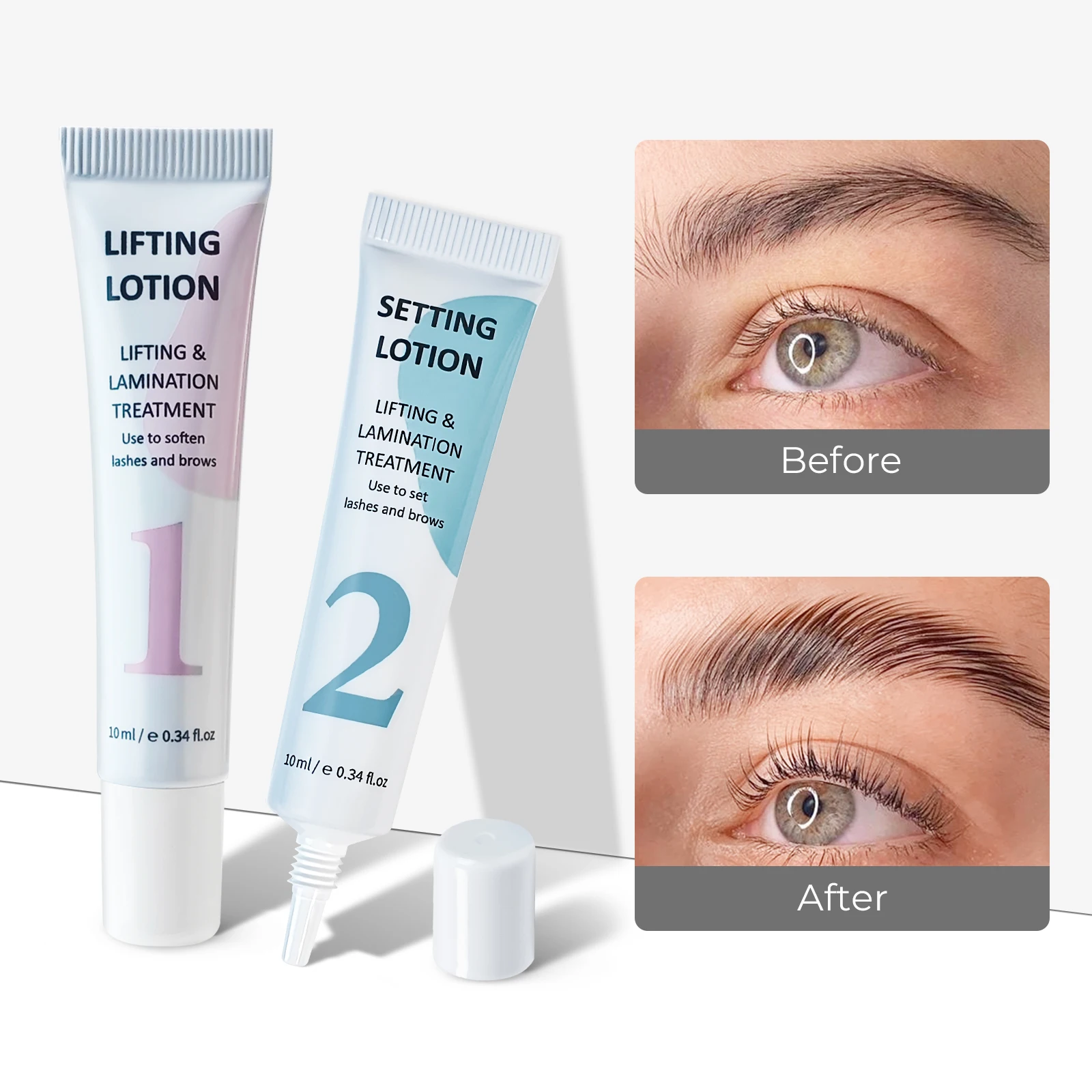 Libeauty Lash & Brow Perming Set for Lash Brow Lift Perm Fixation Tube Set Lotion Deep Nourishment Eyes Perming 10ml