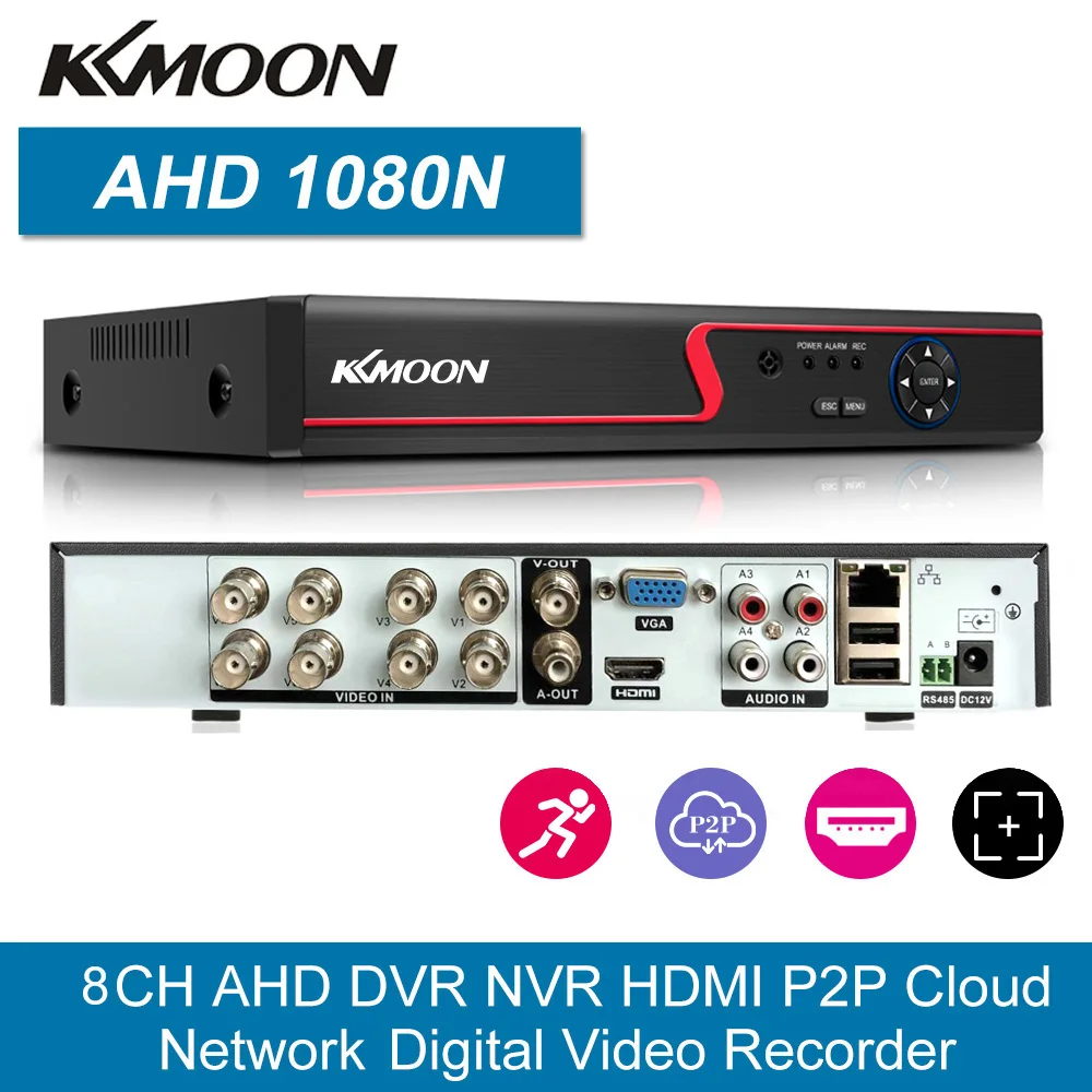 8ch 1080p híbrido de alta definição ahd/analógico/tvi/cvi/dvr cctv gravador de vídeo digital dvr p2p câmera segurança do escritório em casa