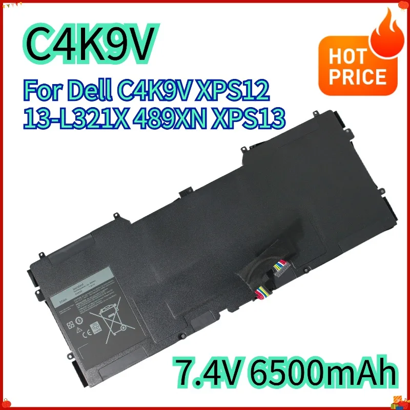 

C4K9V 7.4V 6500mAh Laptop Battery For Dell C4K9V XPS12 13-L321X 489XN XPS13