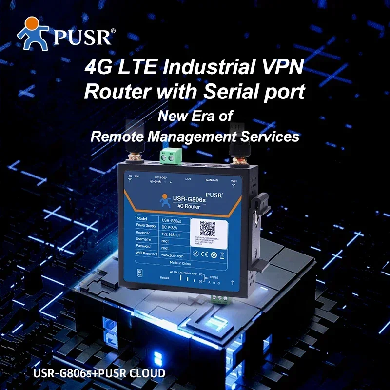 USR-G806s-EAU خارجي واي فاي صناعي 4G خلوي LTE مودم راوتر يدعم openVPN مع منفذ تسلسلي RS485