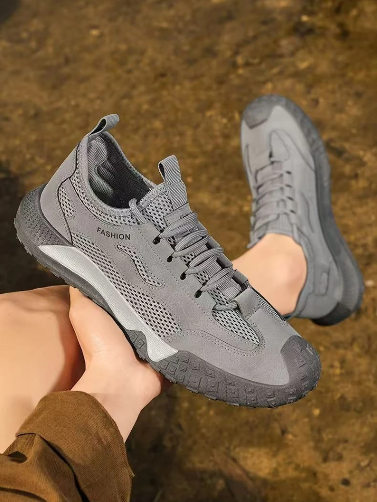 Minimalistische Herren-Freizeit-Wanderschuhe, atmungsaktive, breite Sneaker für den Sommer_voghion.com