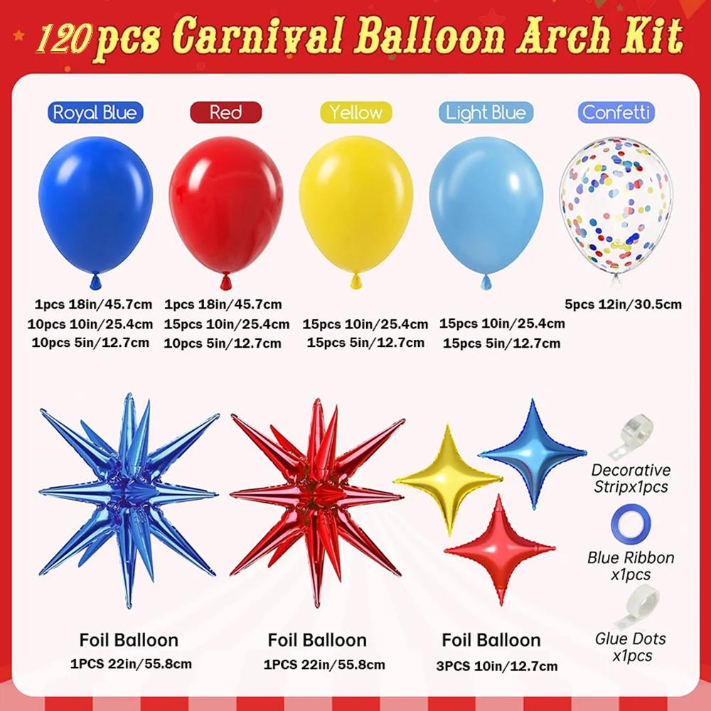 Blue Red Yellow Rainbow Balloo - Balloon Arch Kit 评论和价格