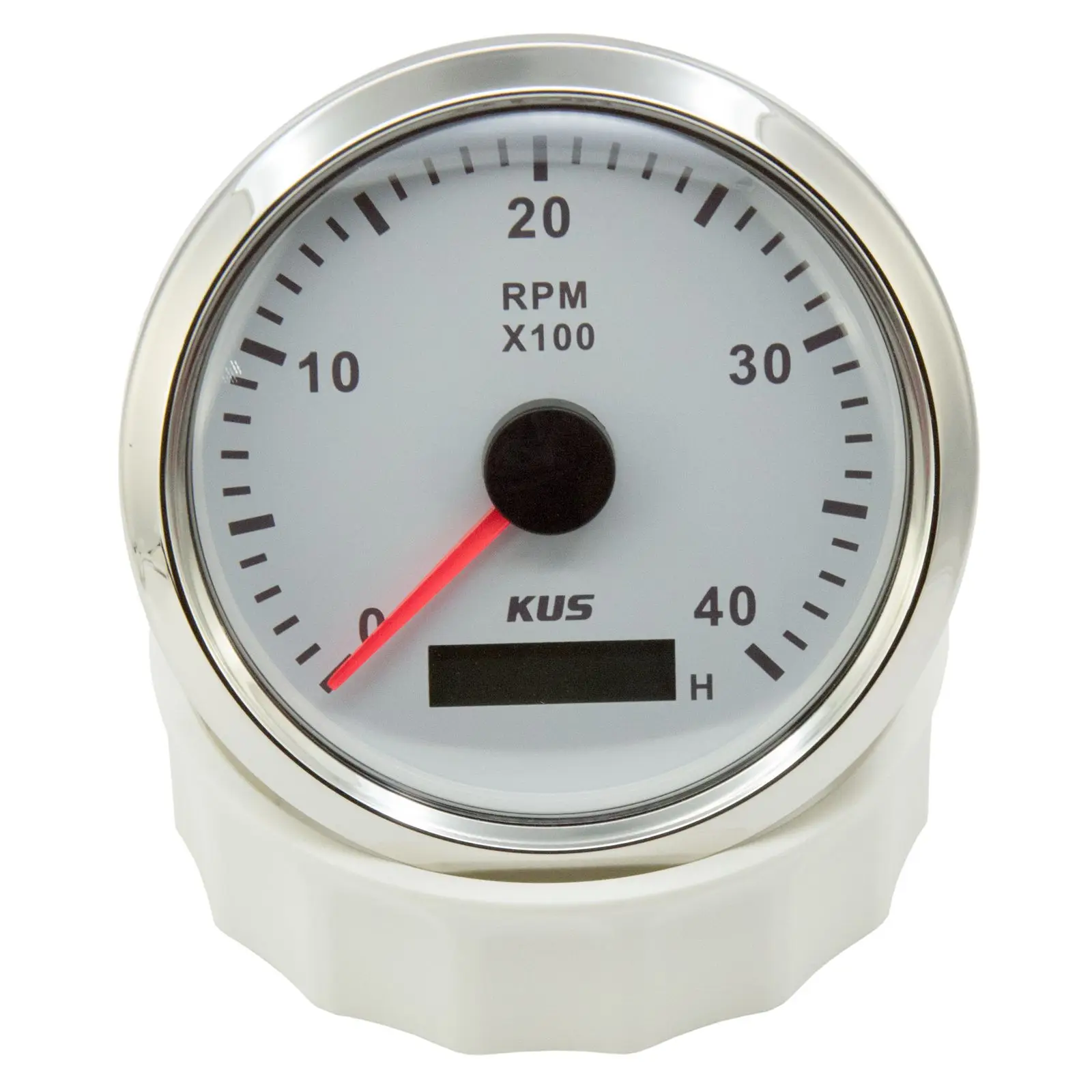 Marine Tachometer Gauge for Boat, LCD RPM Meter & Hourmeter, 0–4000 RPM, Suitable for Cars & Trucks