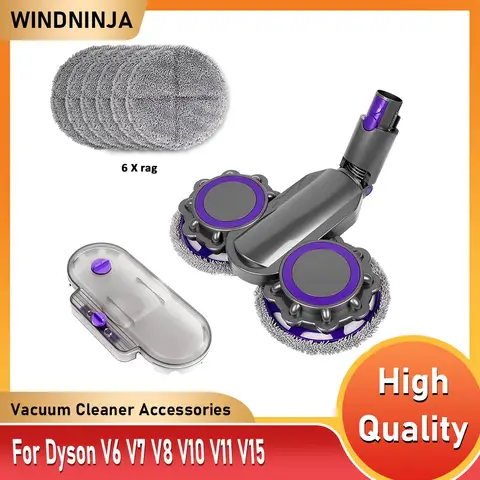 2-in-1 Vacuum Cleaner Mop Head For Dyson V6 V7 V8 V10 V11 Replaceable Washable Floor Brush Head Replacement Accessories