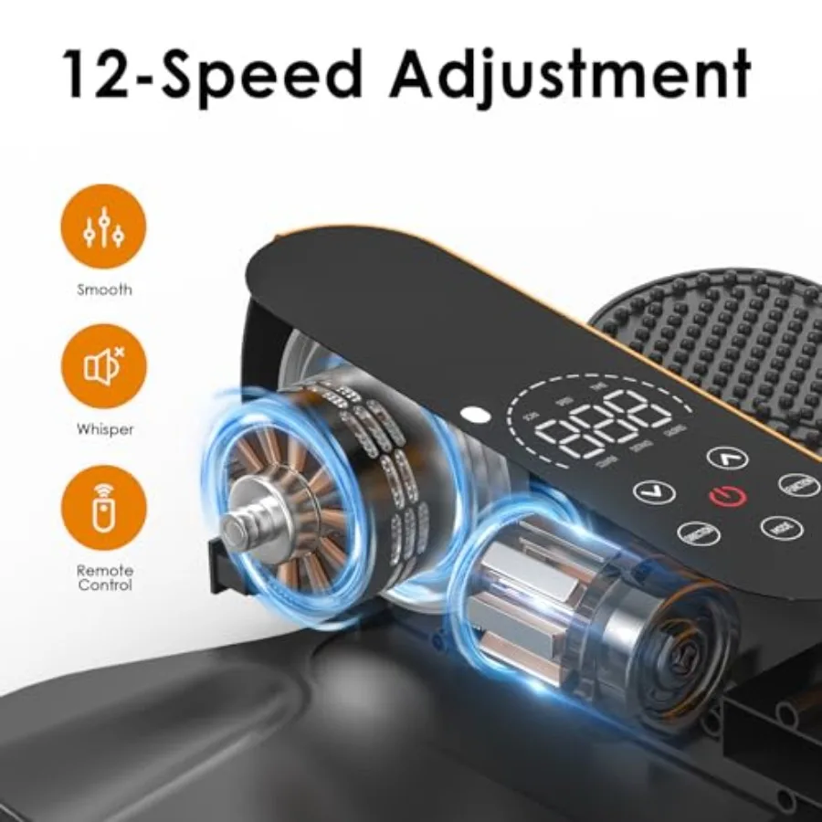 Under Desk Elliptical Machine for Senior Mini Elliptical Leg Exerciser with Remote Quiet Portable Electric Seated Foot Pedal Ex