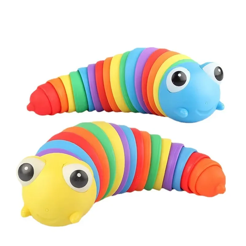 Children's Toy Colorful Snail Slug Kid's Puzzle Vent Simulation Twisting Caterpillar Decompression Artifact  Plush Toys Gifts