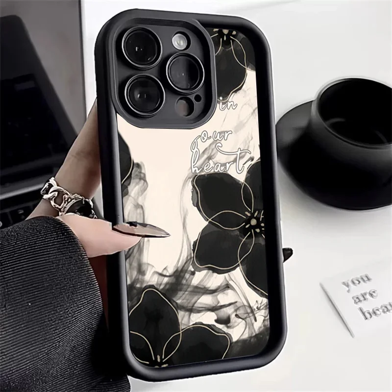 Romantic Rose Flower Silicone Phone Case For iPhone 15 14 13 12 11 Pro Max XS XR X 7 8 Plus SE Candy Shockproof Protectiou cover