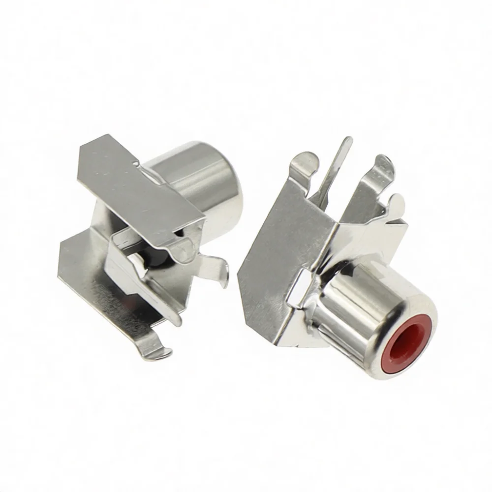 Audio Video RCA Jack Socket Metal Base AV 103B For TLZWLA Devices Red White Yellow Connector Lotus Panel Connection