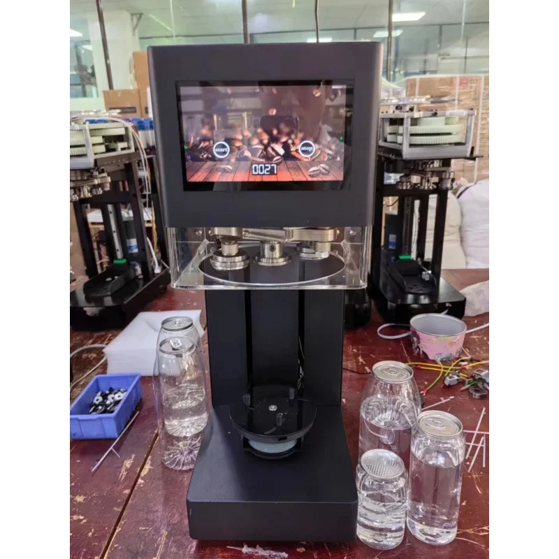 New Technique Non Rotary Automatic Lifting And Lowering 5S ligent Can Sealing hine Plastic PET Tin Jar Beer Cans Seamer