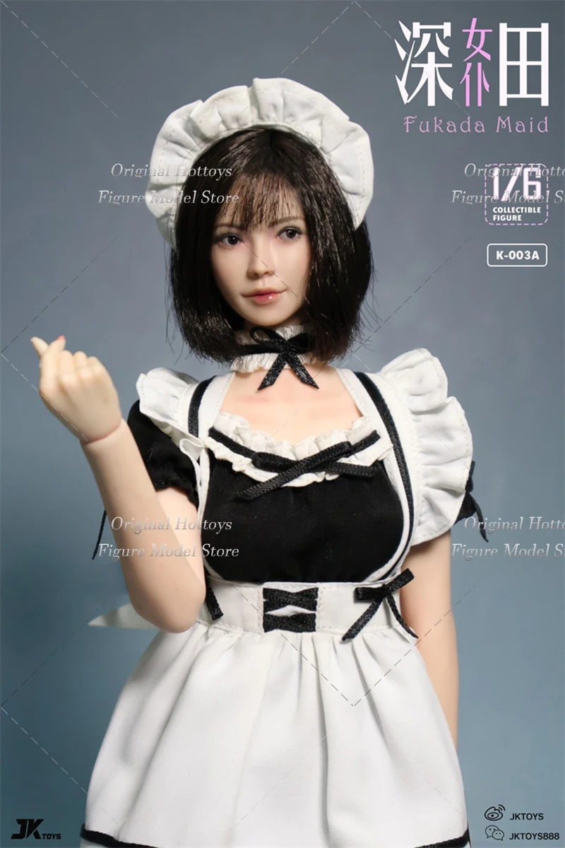 In Stock JKTOYS K-003 1/6 Scale Women Soldier Clothing Accessories Maid Set Head Sculpture Fit 12-inches Action Figure Body