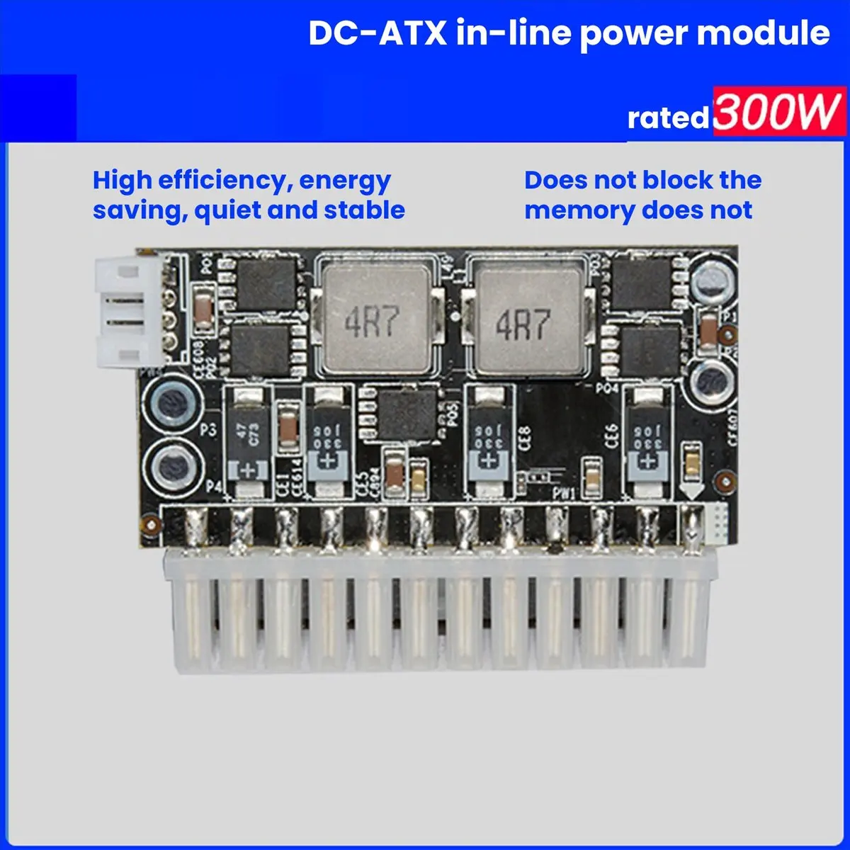 

High Power 300W 12V DC5.5X2.5MM Input DC-ATX PSU ATX Switch Mining PSU 24Pin MINI ITX DC ATX PC Power Supply