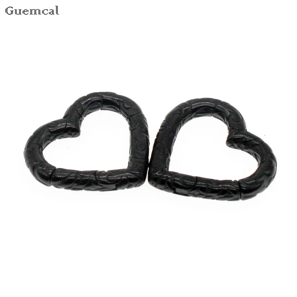 Guemcal 1 Pair Heart Ear Flesh Tunnel Expander Gauge Stainless Steel Ear Plugs Expander Stretcher Tunnel Plugs Piercing Jewelry