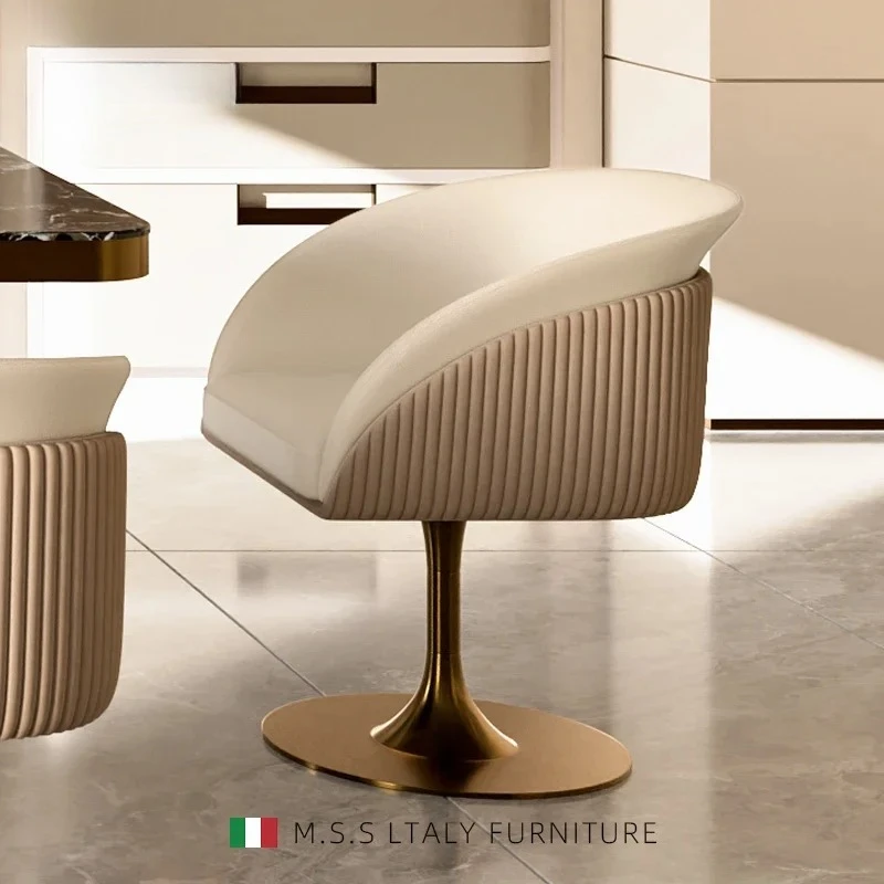 minimalist light luxury dining chair high-end leather dressing chair stool