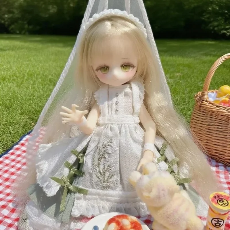 Authentic 1/8 Mjd Momotale Rabbit Tea Party Spring Lily Of The Valley Whispers Series Kawaii Style Diy Mjd Collectible Toys