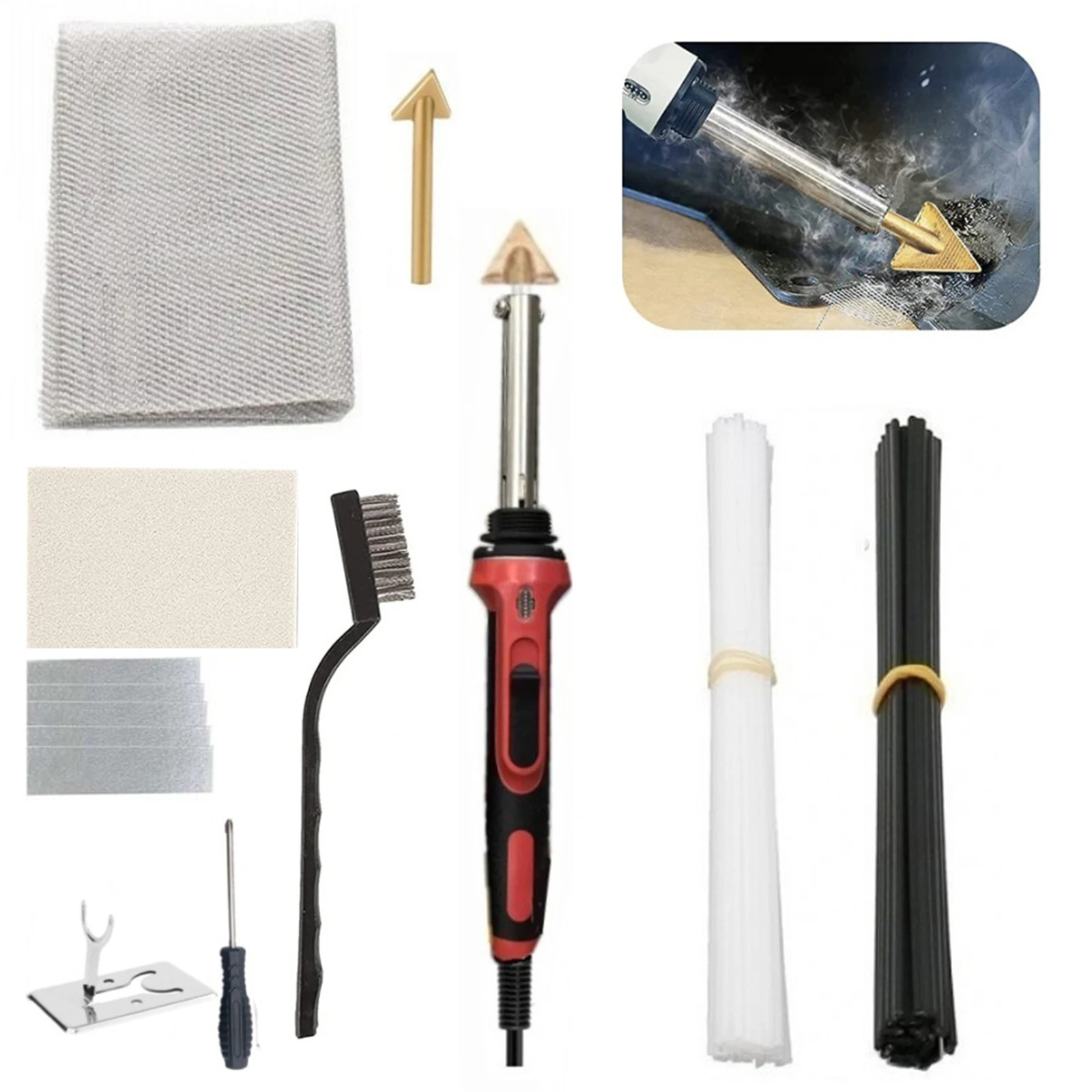 100W Plastic Welder Professional Car Bumper Repairing Hot Stapler PVC Soldering Iron Welding Machine Cracked Plastic Slit Break