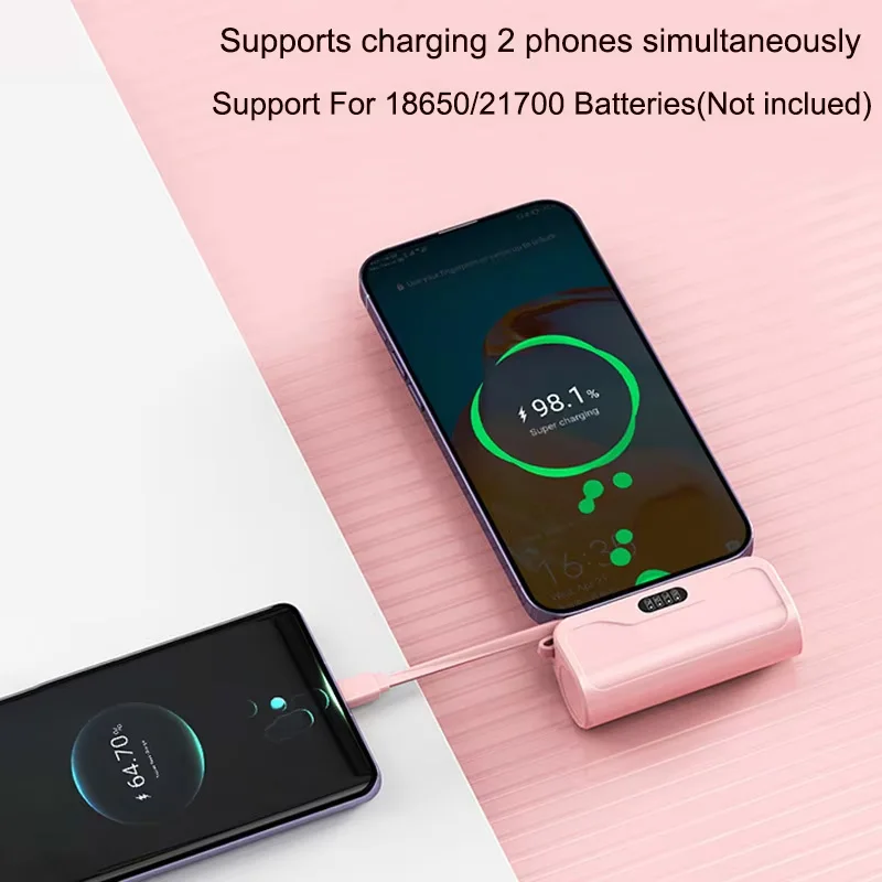 Handmade TypeC Power Bank Enclosure Battery Power Charger DIY Case for 18650/21700 Batteries No Welding Required