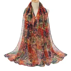 Foulard en Viscose à Imprimé Floral pour Femme, Hijab Musulman, Pashmina Foulards, Châles et Enveloppes Tyys, Peinture à l'Huile, Mode Printemps 2023, 180x72cm