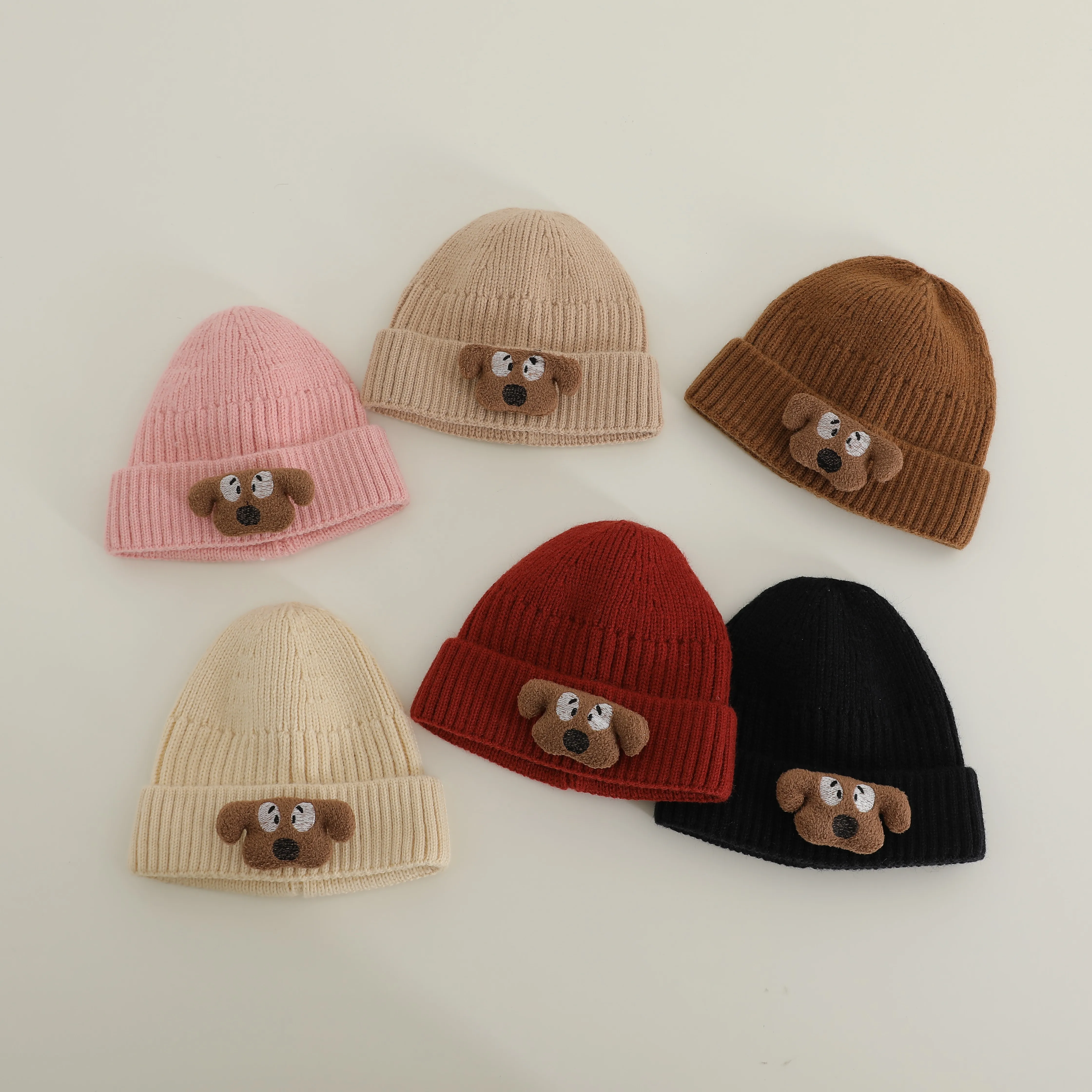 

Winter Knitsuit Boy Girl Children Candy Color Cartoon Casual Knitted Hat Baby Warm Soft Cotton Cap Kid Fashion Kniting Caps