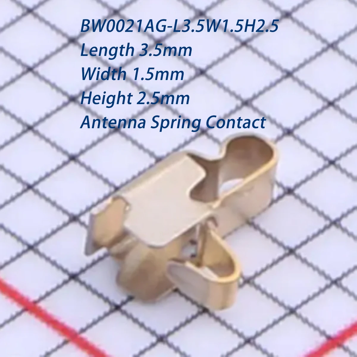 100Pcs Bw0021Ag-L3.5W1.5H2.5 All Gold Length 3.5mm Width 1.5mm Height 2.5mm 3.5X1.5X2.5Mm Stainless Steel Sus 301 New Original Smd Antenna Spring Contact