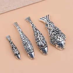 925 sterling silver Thai silver elbow jewelry accessory retro fish tube handmade DIY beaded material bracelet accessory