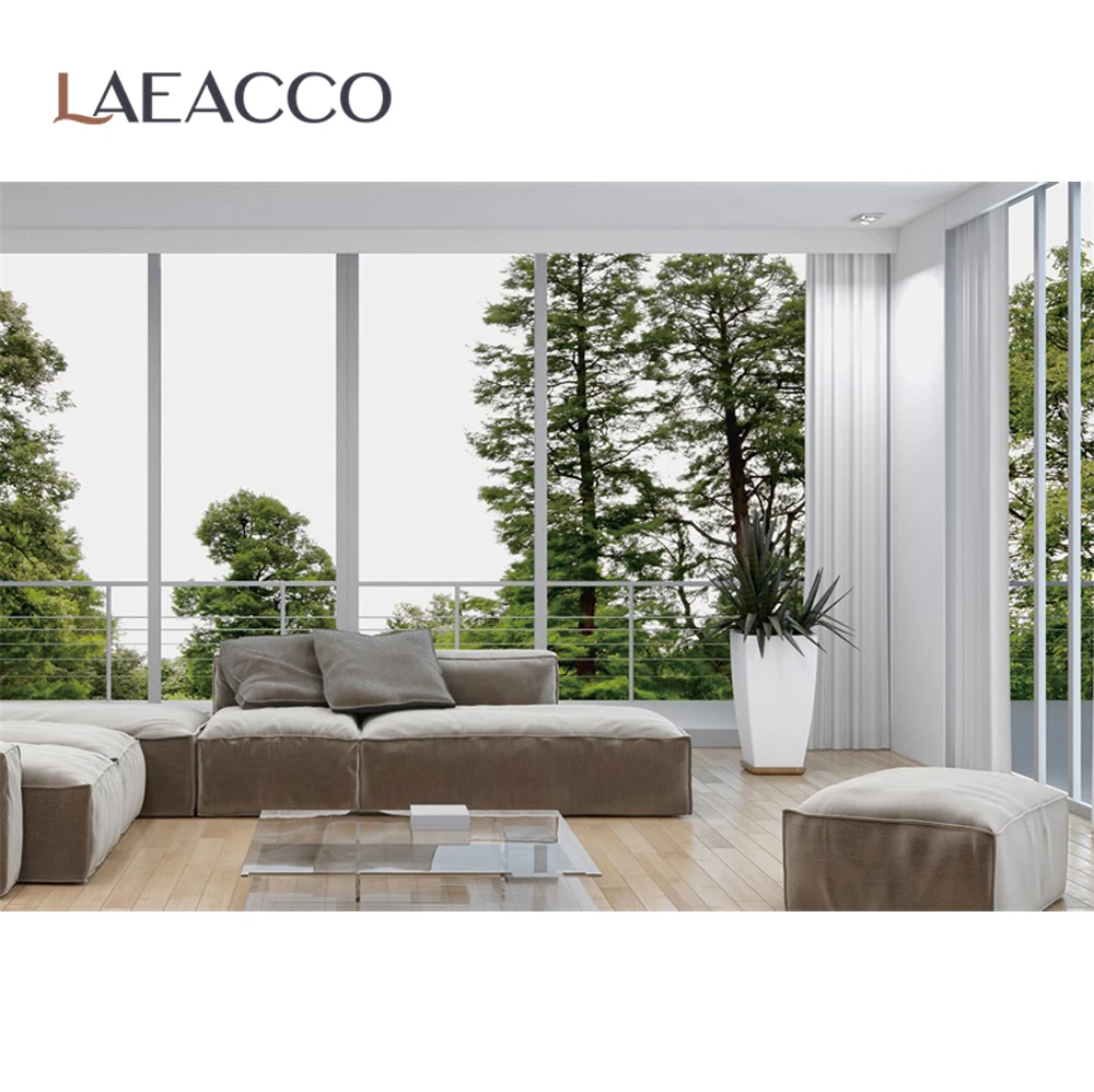 Laeacco Photo Backdrops Gray Chic Wall Swing Baby Armchair French Window Room Interior Photo Backgrounds Photocall Photo Studio