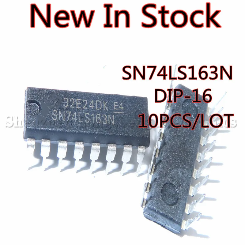 10PCS/LOT NEW SN74LS163N 74LS163 HD74LS163P  DIP-16 Four-bit binary synchronous clearing count  In Stock