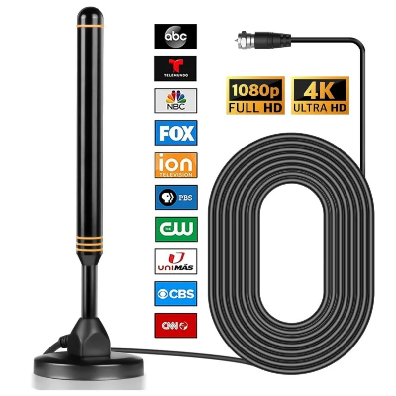 Antenne TV numérique avec amplificateur de signal HD, prise en charge 4K 1080P, portée de 50 Beauté, gain élevé, antenne pour Smart Digital TV