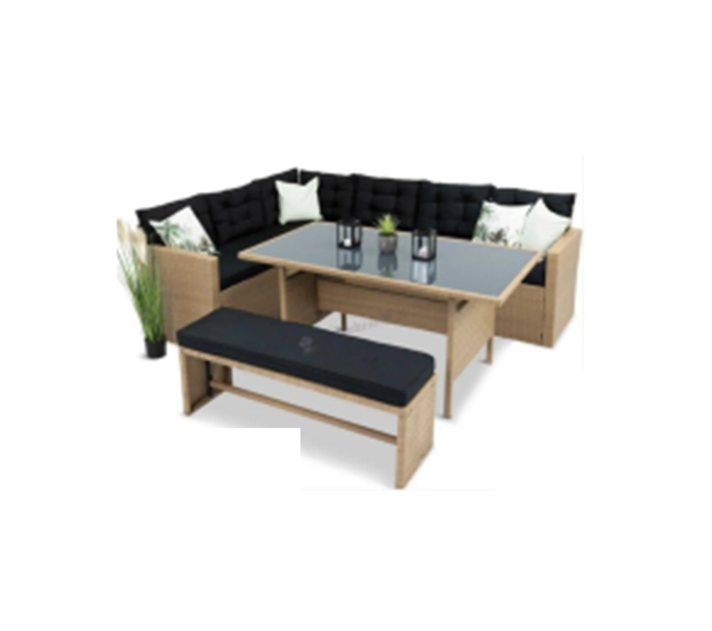 

# New Arrival Garden Balcony Terrace PE Rattan Outdoor Corner Sofa Set Patio Furniture