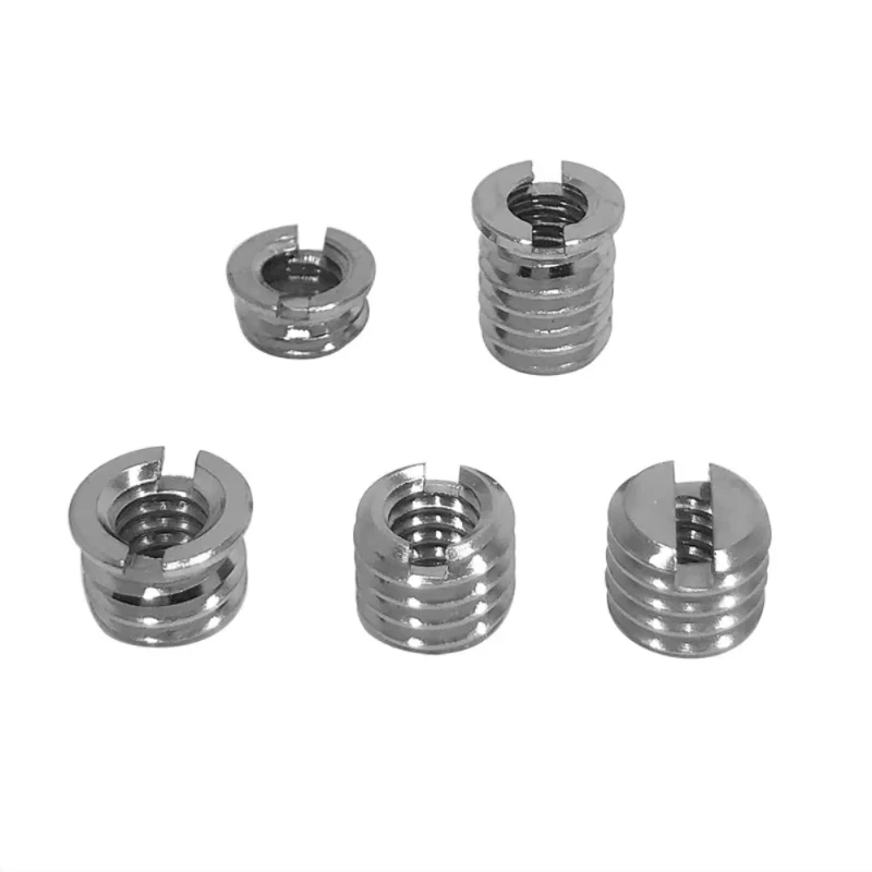 Camera Tripod Quick Release Plate Adapter Screw 1/4 to 3/8 Thread Nut Stainless Steel Copper Ball Head Mount Converter