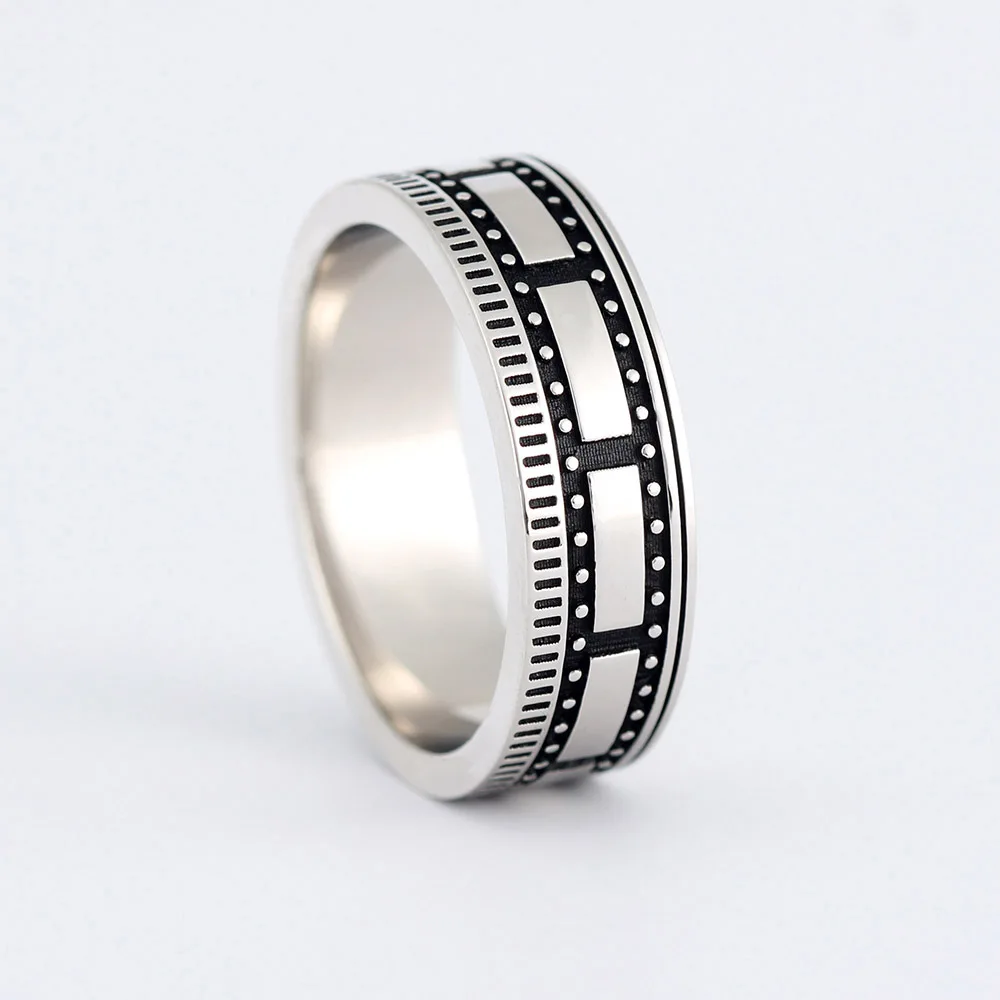 Vintage Camera Film Movie Film Video Old-fashioned Kino Sammlung Cinephile Kamera Rolle Tape Memorial Silver Ring