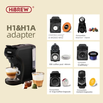 HiBREW-H1Aコーヒーマシンカプセルアダプターシステム部品、コーヒーマシンに適しています、コーヒーカプセルに適しています、mio、eseポッド、青、コーヒートリー、44mm