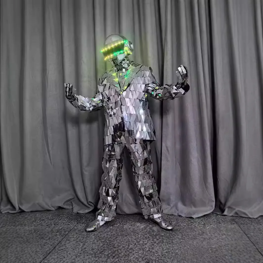 

Lens suit LED helmet bar KTV wine suit stage performance costume show prop costume trend