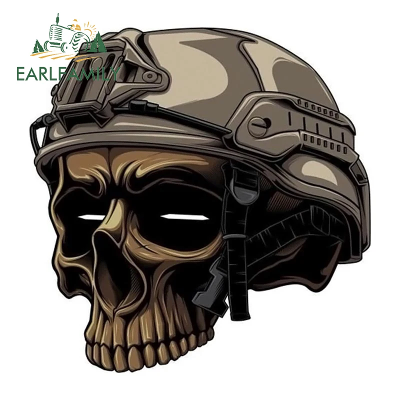 EARLFAMILY-calcomanía militar para coche, calcomanía de Calavera de las fuerzas especiales, calcomanía para ventana, maletero, accesorios para