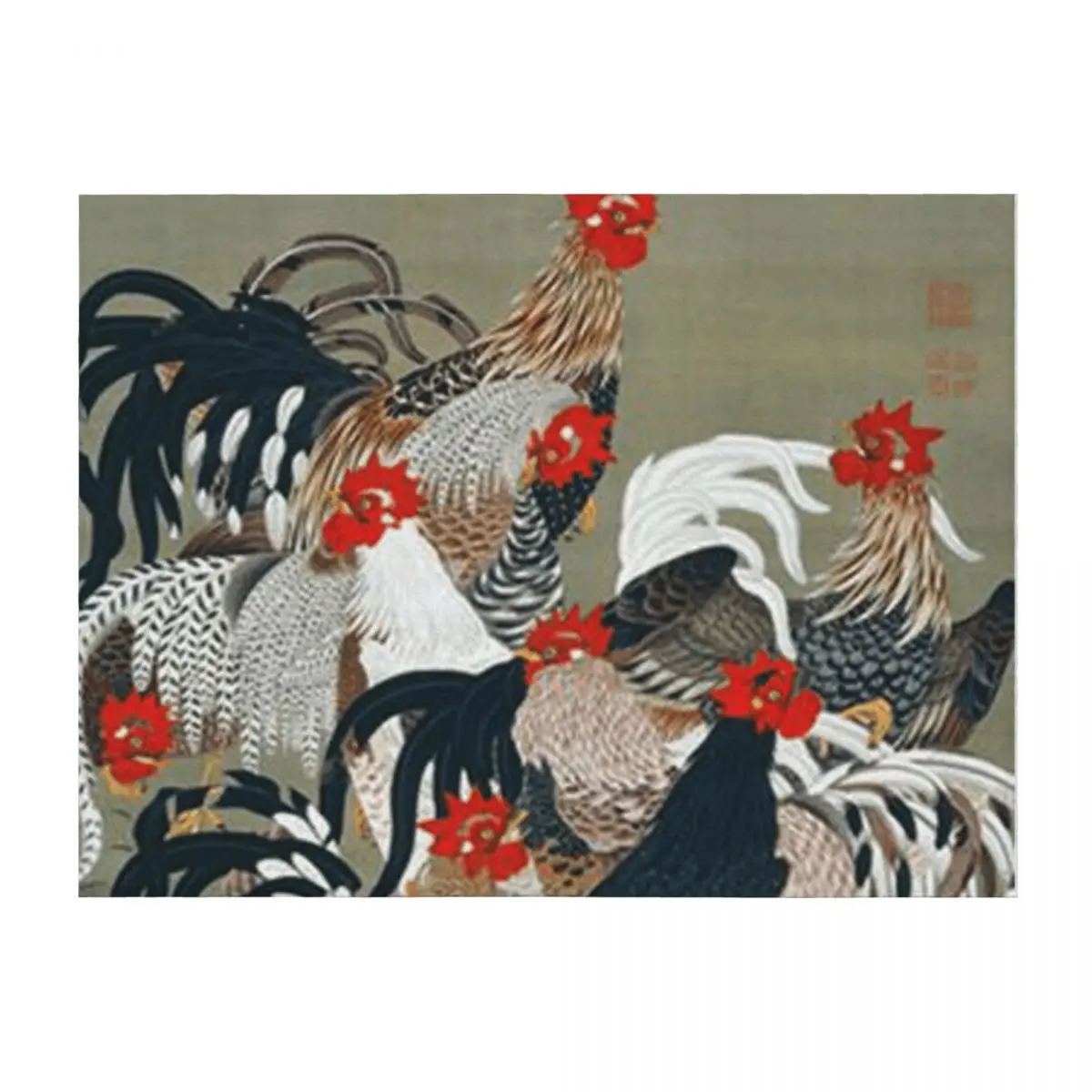 

Favourite Artist - Roosters - Jakuchu Ito Throw Blanket Giant Sofa Furry Luxury Brand Blankets For Bed Blankets