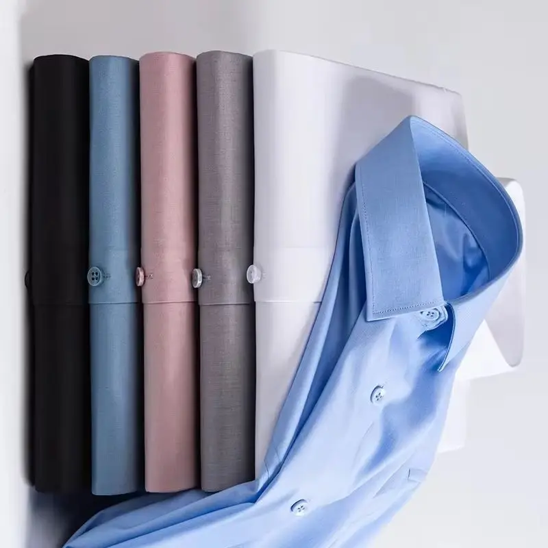 

6XL 7XL 8XL New Fabrics Bamboo Fiber modal cotton Men's Long Sleeve Shirt Mens Long Sleeve Dress Shirts Business White Shirt