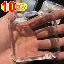 10/1x Square Storage Box Transparent Acrylic Packaging Boxes for Earrings Necklace Bracelet Nail Art DIY Jewelry Organizer Case