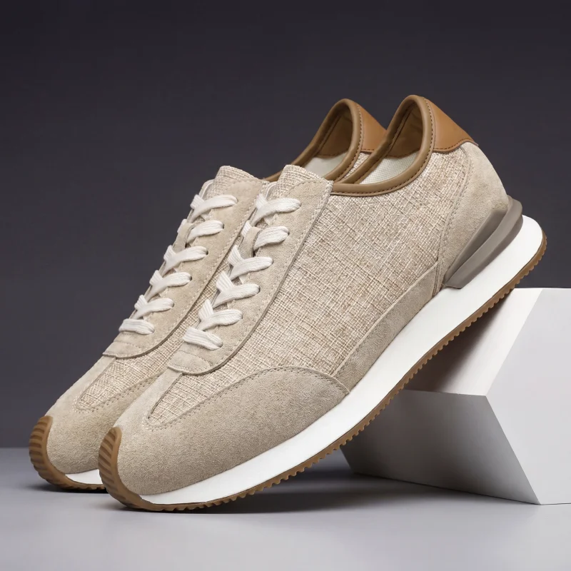 Men's linen casual shoes four seasons new breathable light soft sole non slip outdoor walking shoes comfort sports board shoes