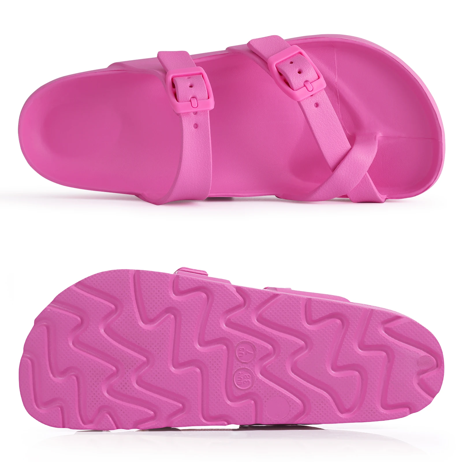 Kimdi-Sandalias de plataforma clásicas para mujer, zuecos de plantilla EVA con soporte de arco, zapatillas de copa de tacón profundo, zapatos de playa al aire libre, 4cm