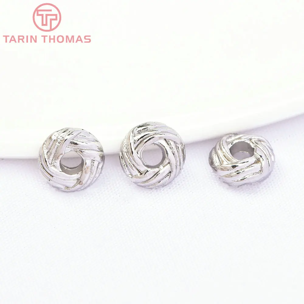 (6906) 20 قطعة 6x2.5 مللي متر 18 كيلو الذهب اللون النحاس الأناناس عقدة الحاجز الخرز جودة عالية Findings بها بنفسك النتائج مجوهرات اكسسوارات بالجملة