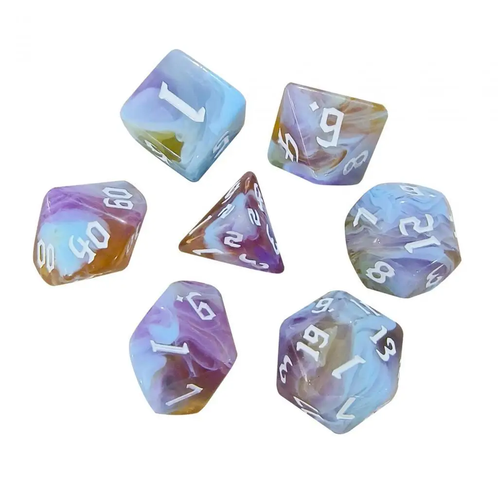 

Colorful Polyhedral Dices Set Acrylic Assortment Board Game Dice for Tabletop RPG and Teaching