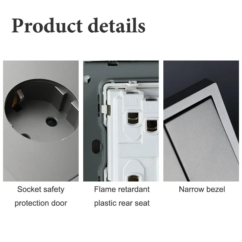 FCSS Plastic Panel Wall Light Switches 1/2/3/4 Gang Button Switch with Wall EU TV NET Socket Function Parts DIY Korean Standard