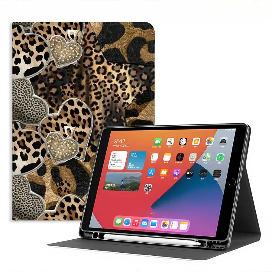 with Pencil Slot Case for Xiaomi Pad 5 6 7 8 Pro Pad 6s Pro 7 Ultra Redmi Pad SE K Pad 8.8 9.7 12.4 Inch Leopard Butterfly