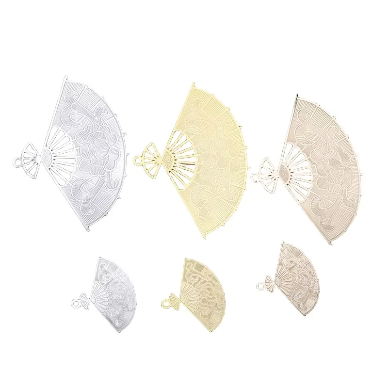 

BoYuTe (10 Pieces/Lot) Metal Brass Fan Shaped Pendant Materials Handamde Diy Jewelry Accessories
